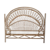 Peacock rattan headboard