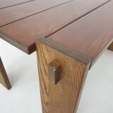 Solid oak dining table, The Netherlands 1970's