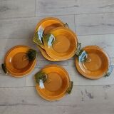 8 antique plates in majolica fish shape