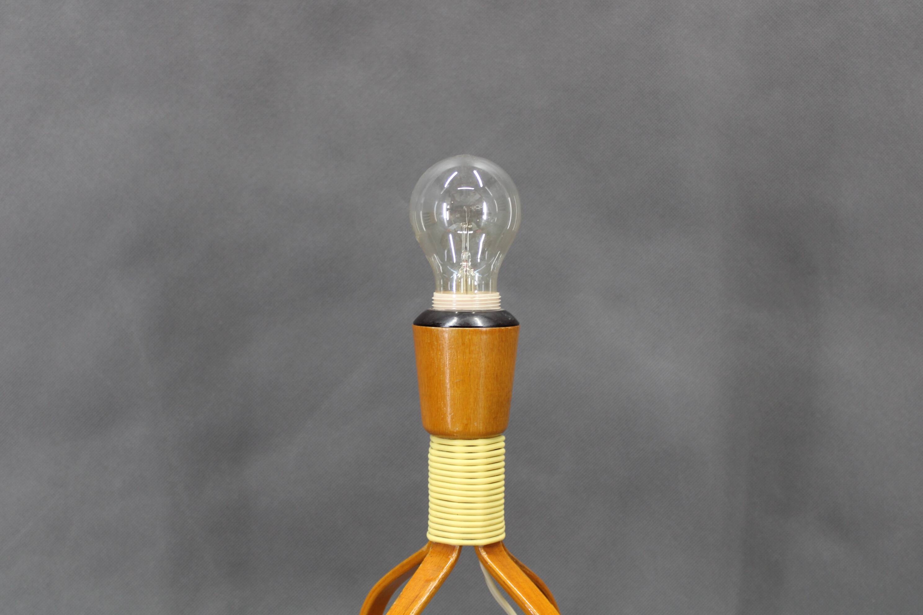1960s Wooden Table Lamp, Czechoslovakia
