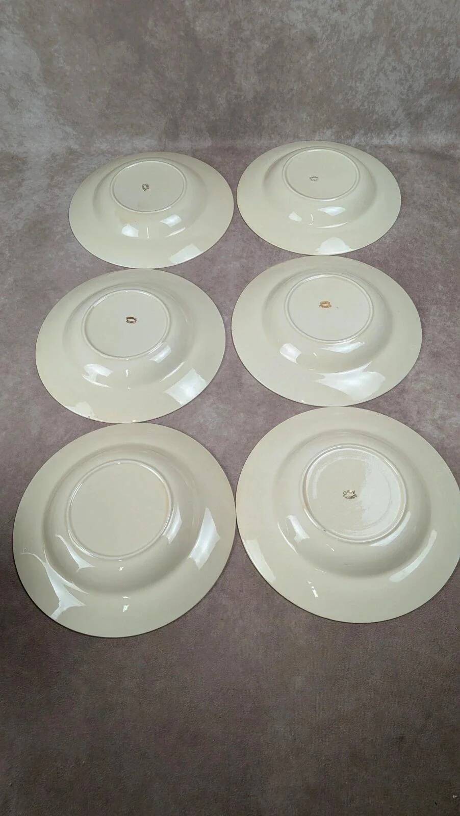Set of 6 Gien deep plates