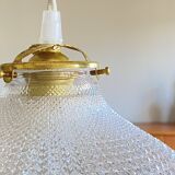Suspension ancienne lustre abat jour en verre épais LAMP-7298