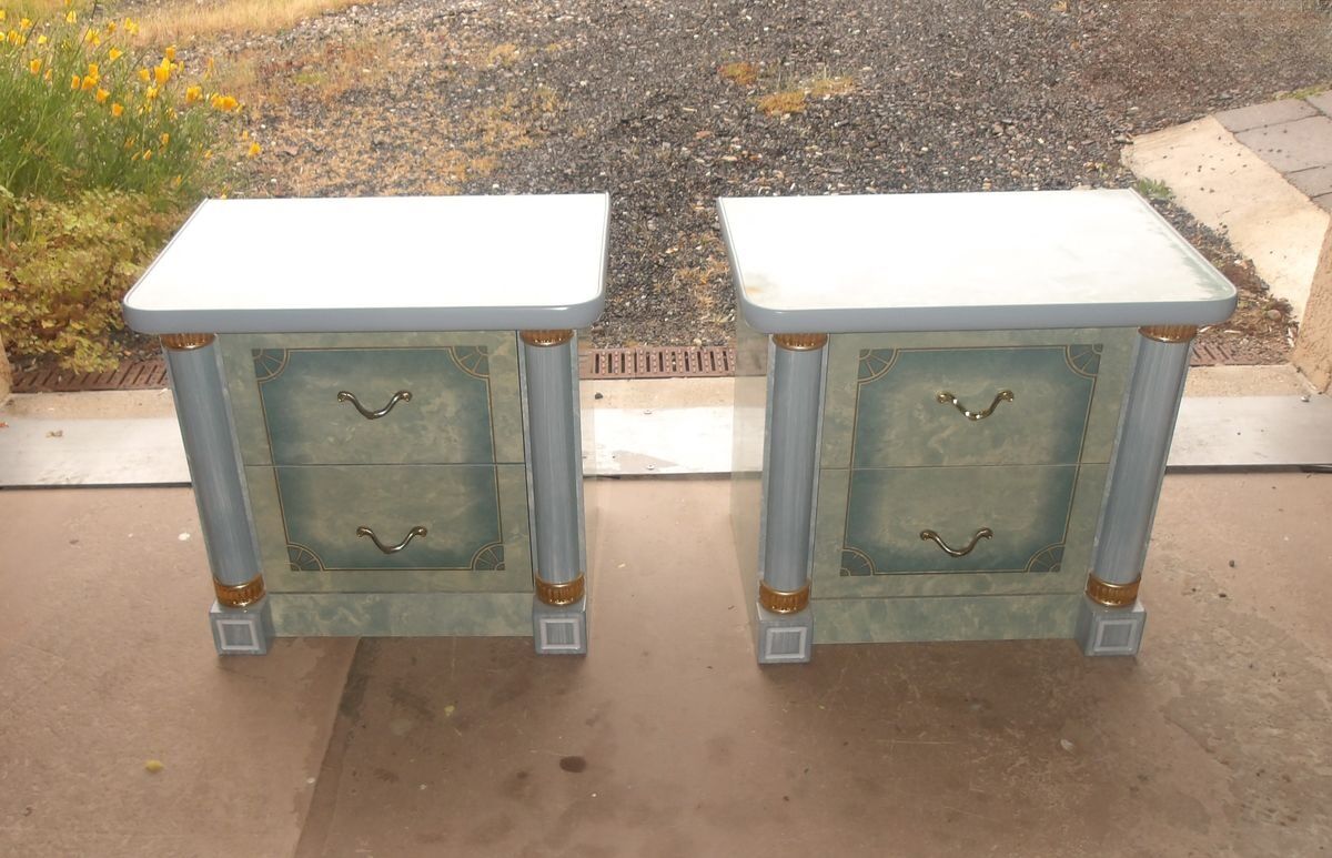 Retro blue bedside table
