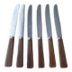 Set of 6 YC Table Knives Stainless Steel and Bovine Horn