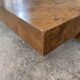 Table basse bar  en loupe d'orme et laiton par Roche Bobois, 1970s