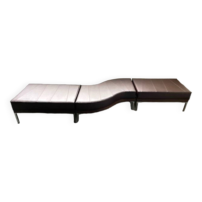 Canapé modulable, Canapé en cuir vintage des années 60, 70