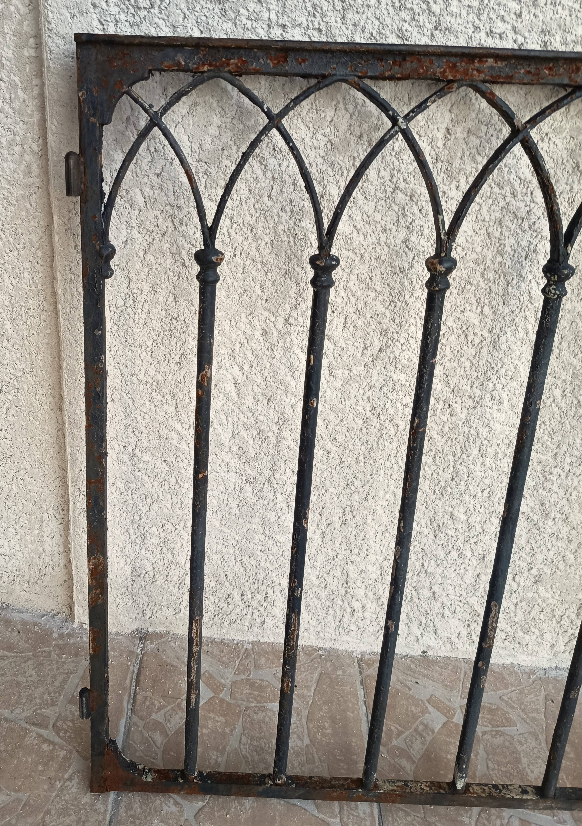 Gothic style wrought iron gate