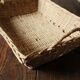 Vintage rectangular wicker basket with two handles