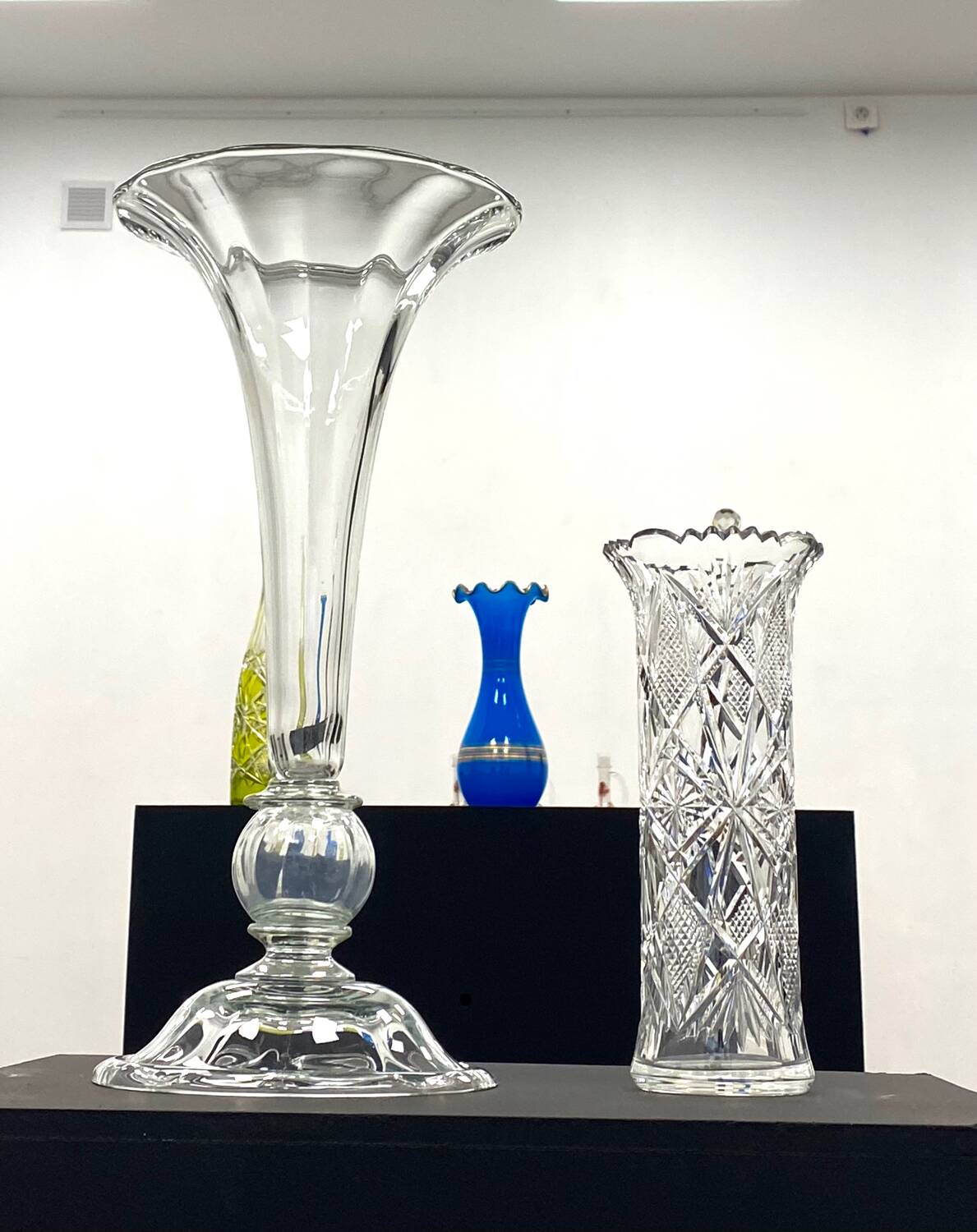 Giant crystal vase legras et cie