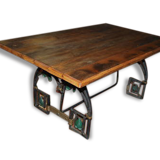 Coffee table with wrought iron art deco base