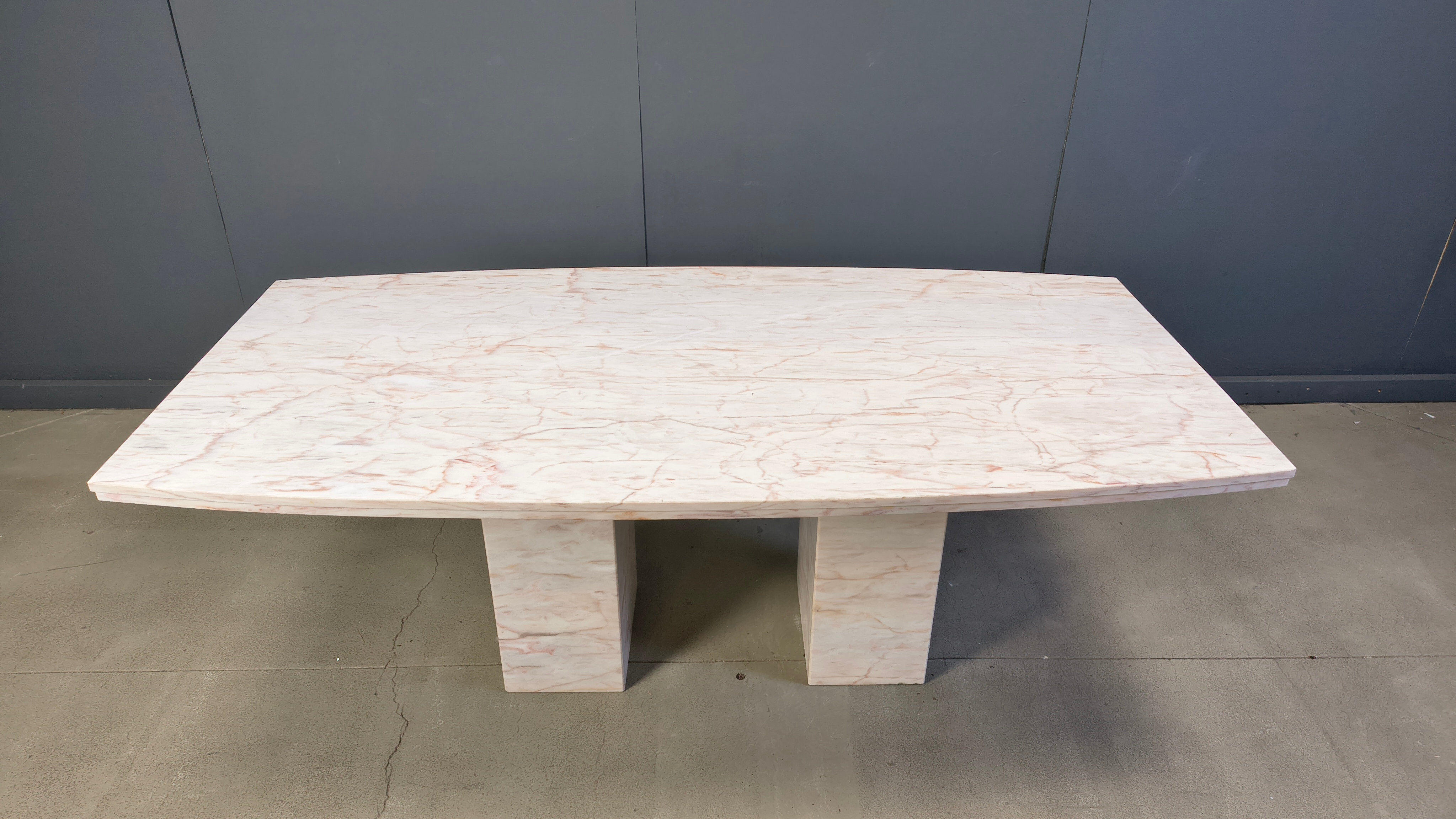 Table à manger en marbre vintage, années 1970