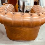 Chesterfield armchair in leather one place xl