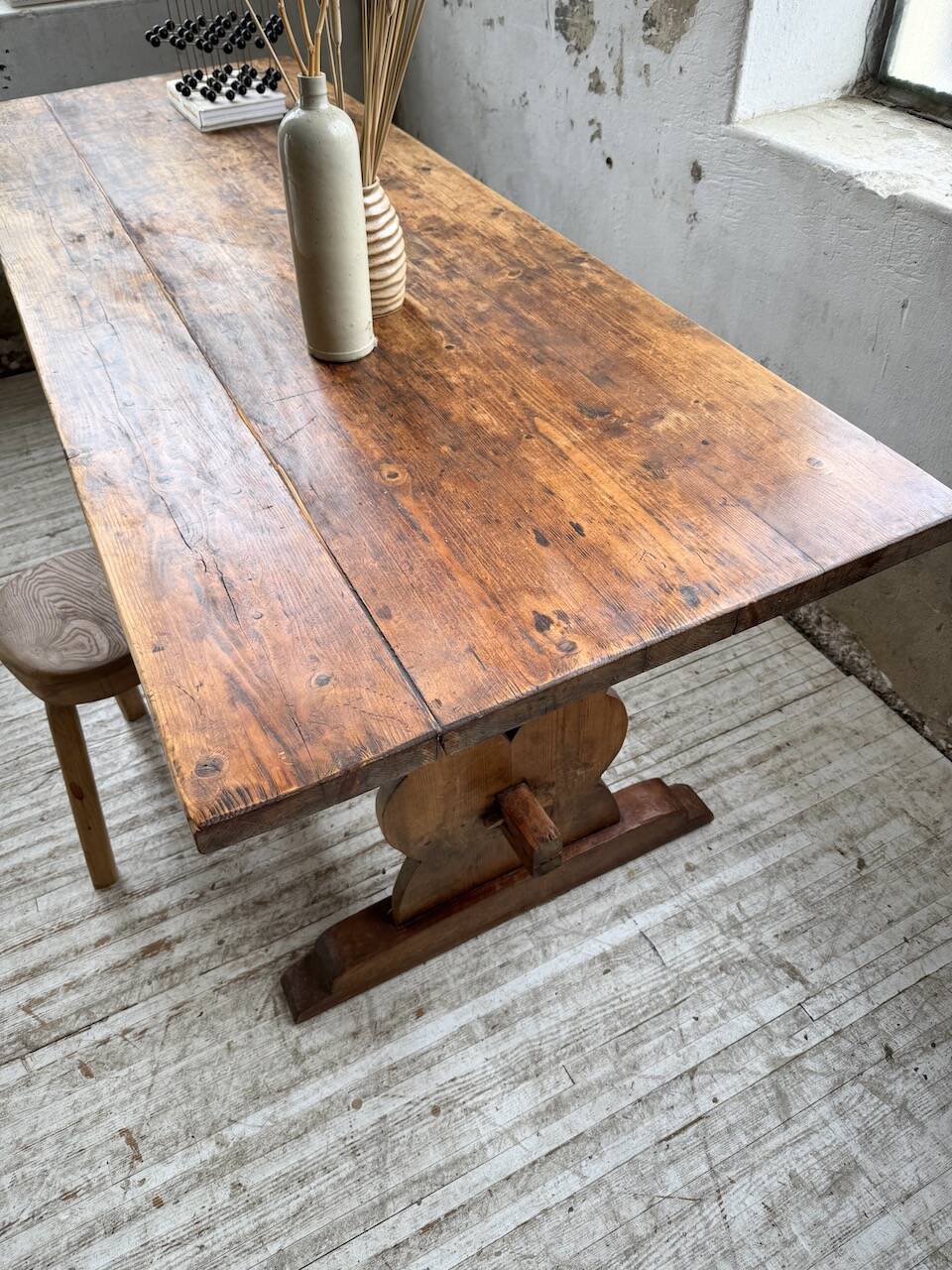 Monastery-style farmhouse table, pine, 210cm