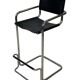 Tabouret de bar vintage en cuir noir et chrome, Italie
