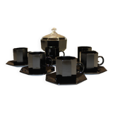 Arcoroc black "Octime" coffee service