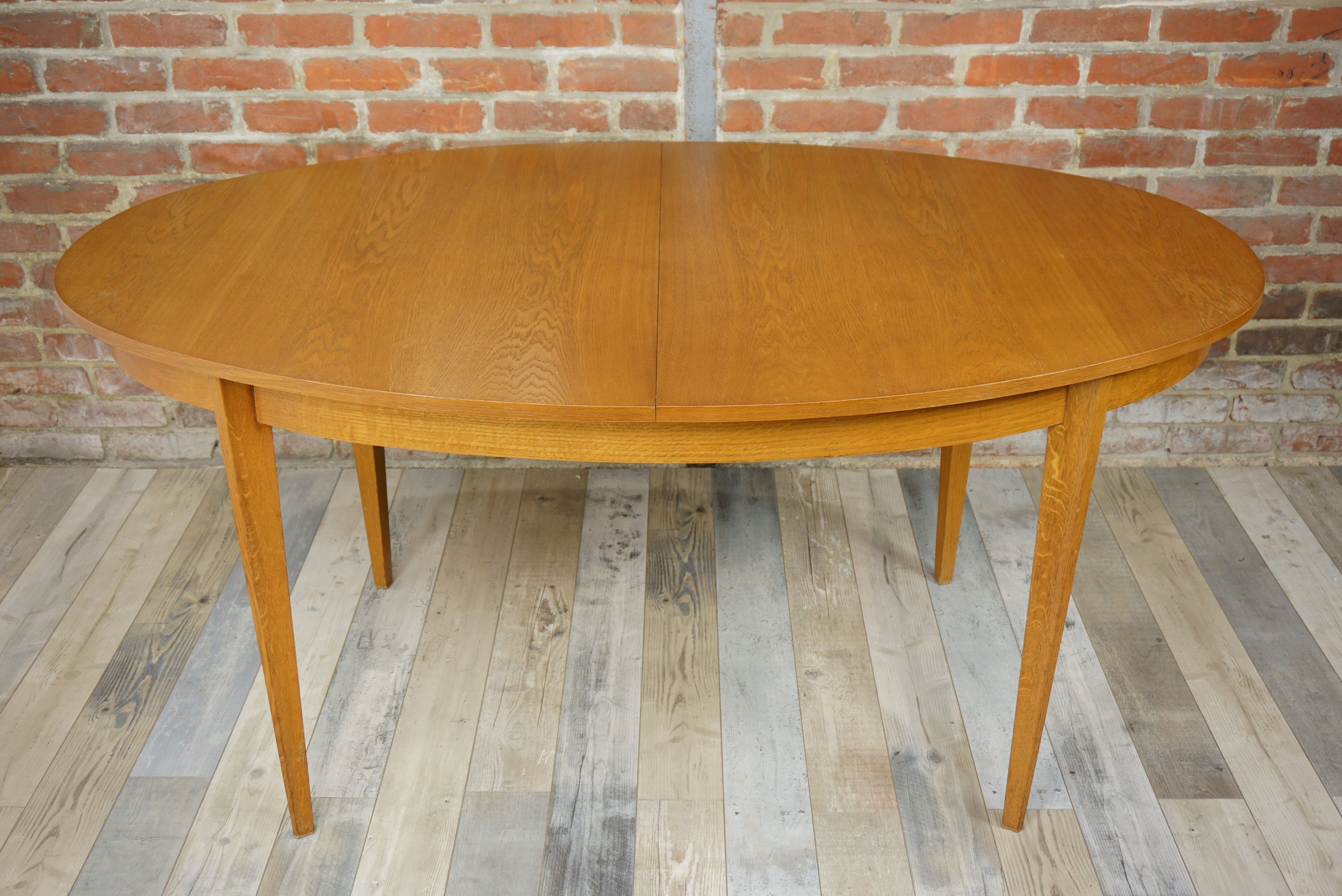 Wooden oval table and 6 matching chairs 60