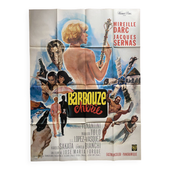 Affiche cinéma originale "Barbouze chérie" Mireille Darc 120x160cm 1966