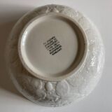 Burleigh Davenport English earthenware salad bowl with vine leaf and strawberry relief
