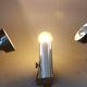 Series of 3 Targetti Sankey 1970 chrome wall lights.