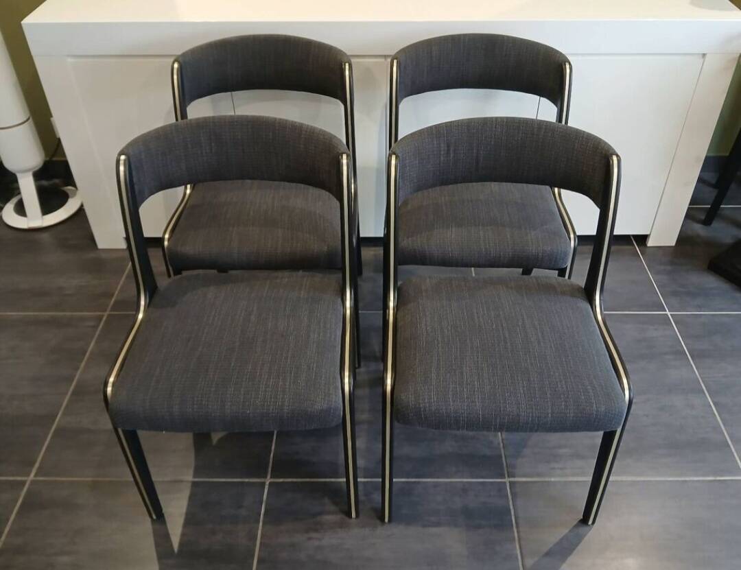 Lot de 4 chaises Baumann modèle Gondole, années 1970