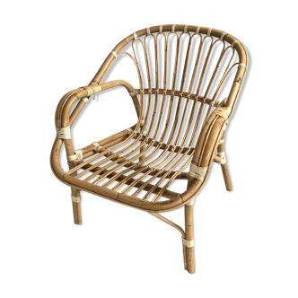 Fauteuil en rotin vintage