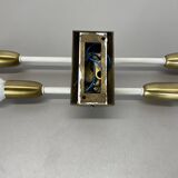 Rare Minimalist 37cm Brass Stilnovo Style Theatre Wall Light Sconce, Italy 1950s