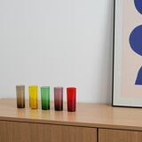 Set of coloured glasses, Italian design, 1960s, made in Italy