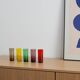 Set of coloured glasses, Italian design, 1960s, made in Italy