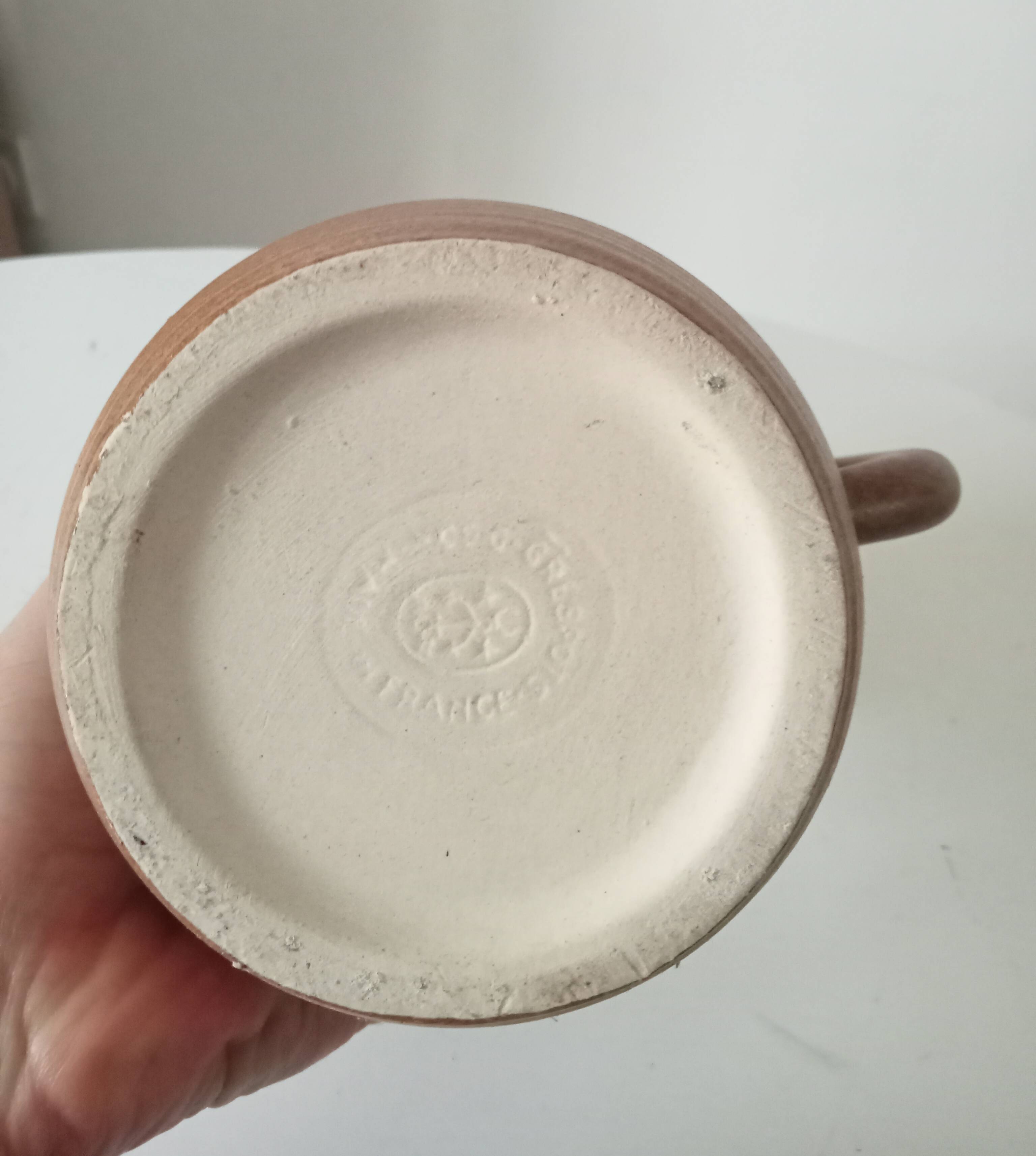 Vintage stoneware jug Digoin free form