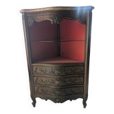Meuble encoignure ancienne  de style Louis XV en bois et marbre