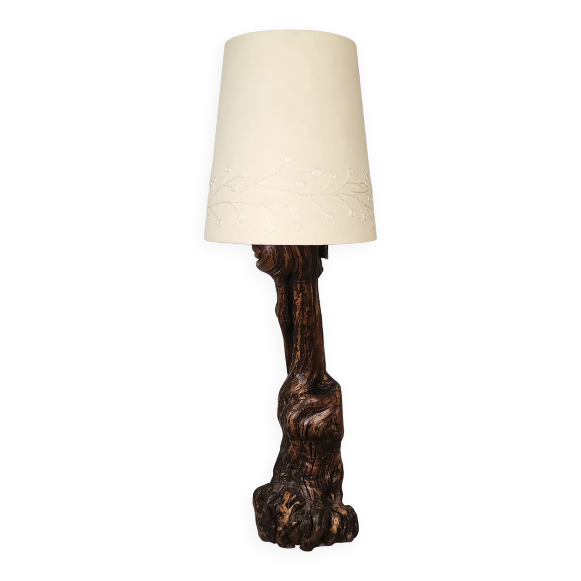 Portuguese handmade vine wood table lamp
