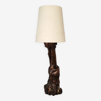 Portuguese handmade vine wood table lamp