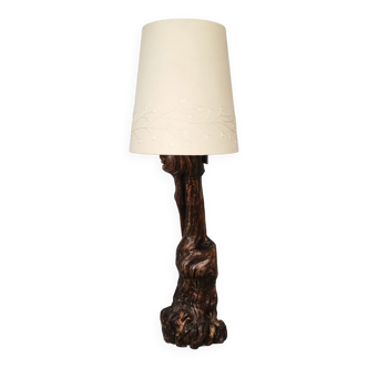 Portuguese handmade vine wood table lamp