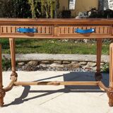 Renovated Henri II style desk with drawers