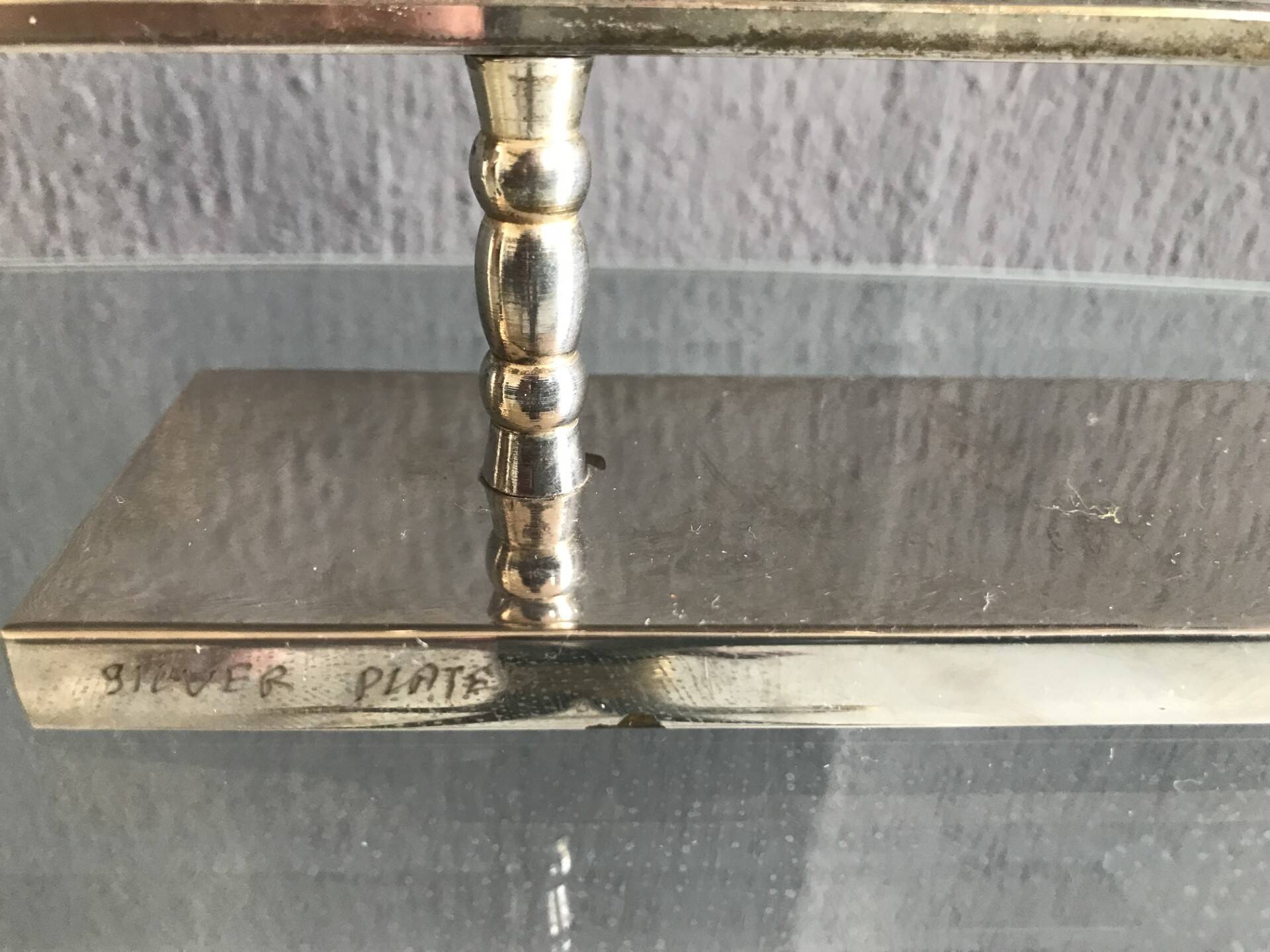 Candleholder silver plated, made in Israel by Karshi, 1970