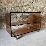 Smoked Plexiglas coffee table by Michel Dumas for Roche Bobois, 1970.