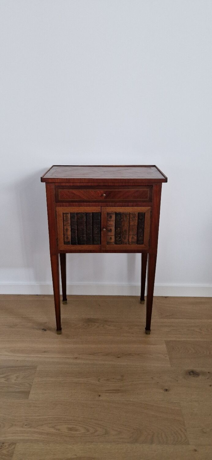 Directory style marquetry side table
