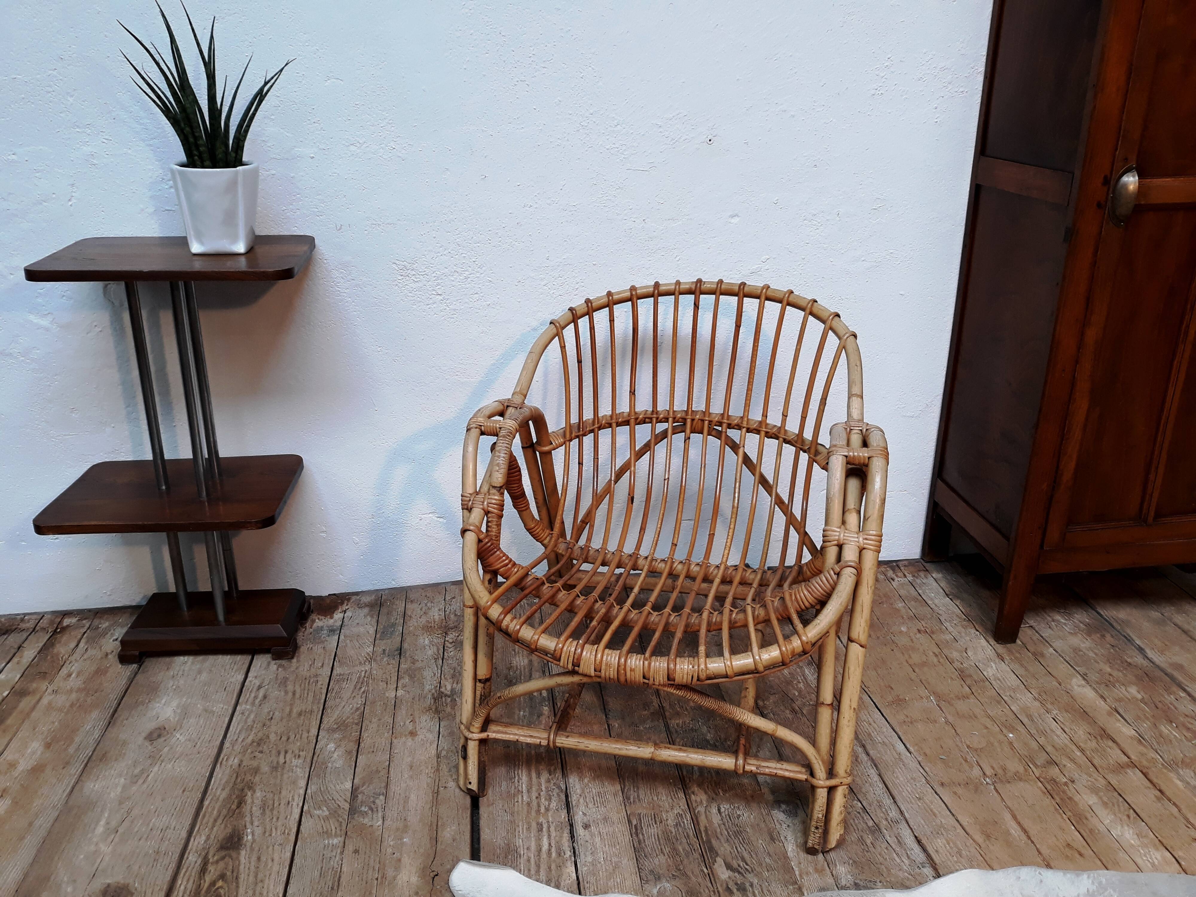 Vintage rattan armchair