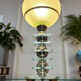 Art Deco Lamp with Glass Plates - Mirror - Globe - Vintage Lighting