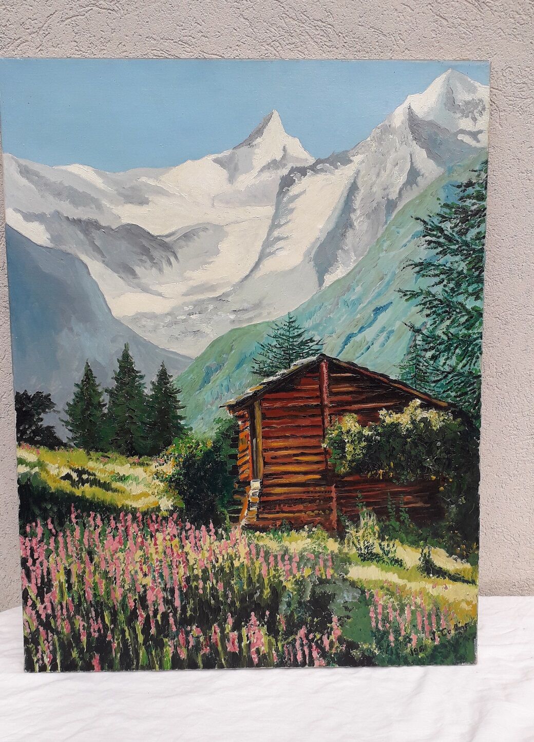 Mountain painting signed