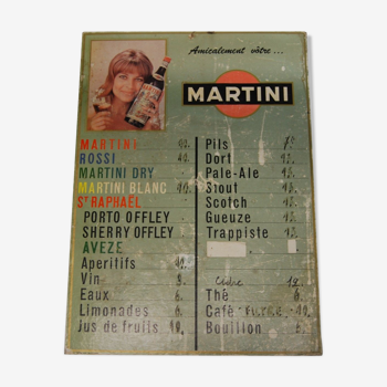 Old sign tariff - Bistro MARTINI