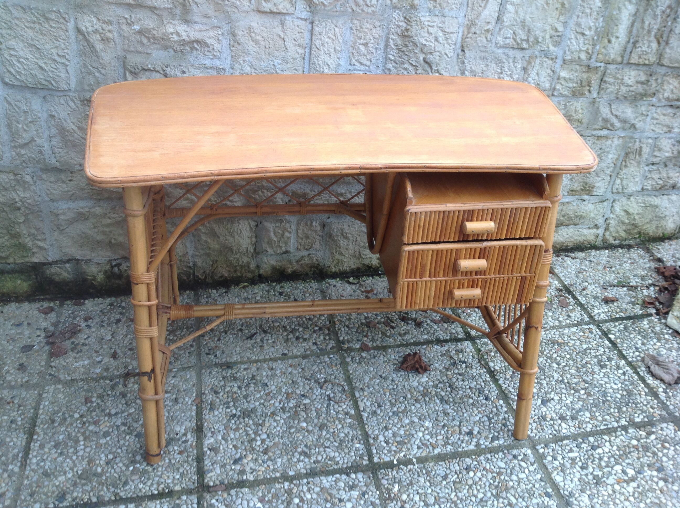 Vintage rattan desk