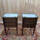 Pair of Louis XVI bedside tables in solid mahogany.