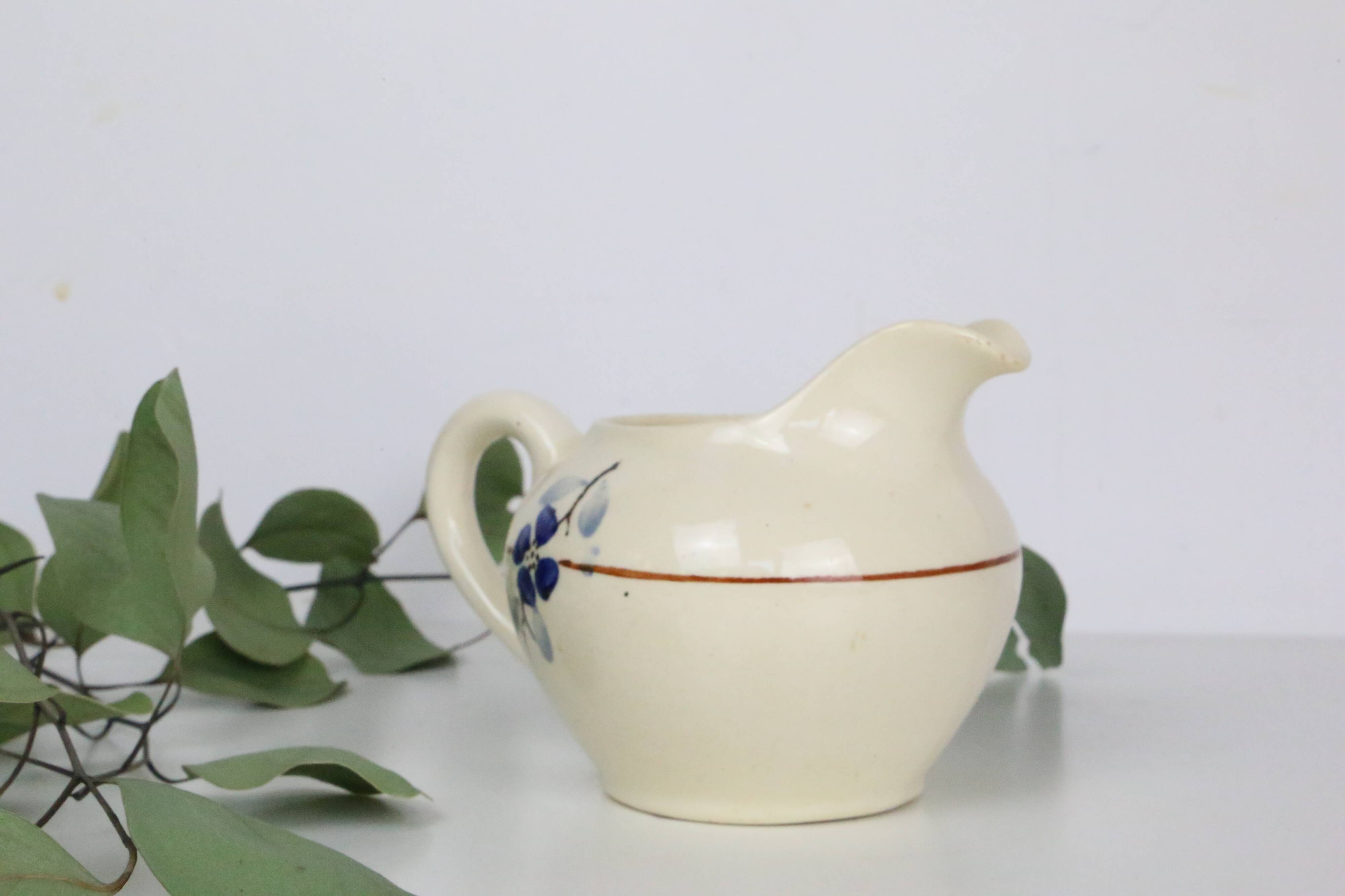Saucière Sarreguemines - vintage français - petit pot faïence