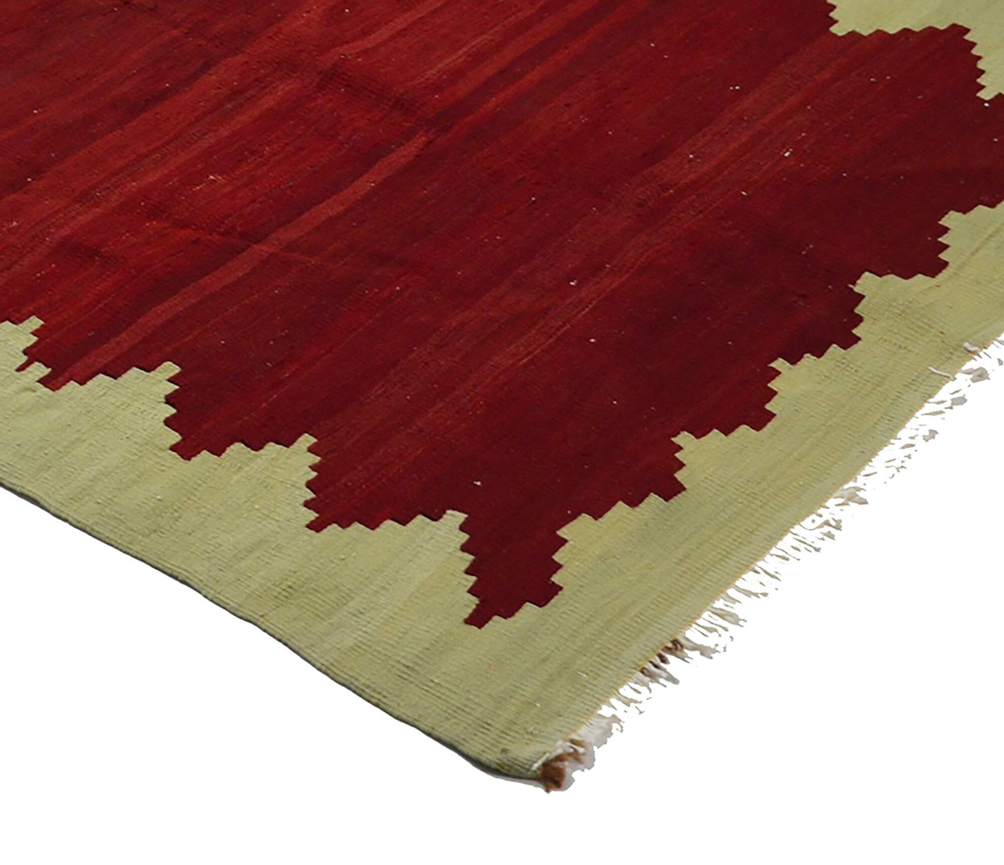 Vintage Minimalist Turkish Kilim Rug 133x213 cm Handmade Wool