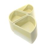 Elco white plaster corner flower pots, 1970s, set of 3.