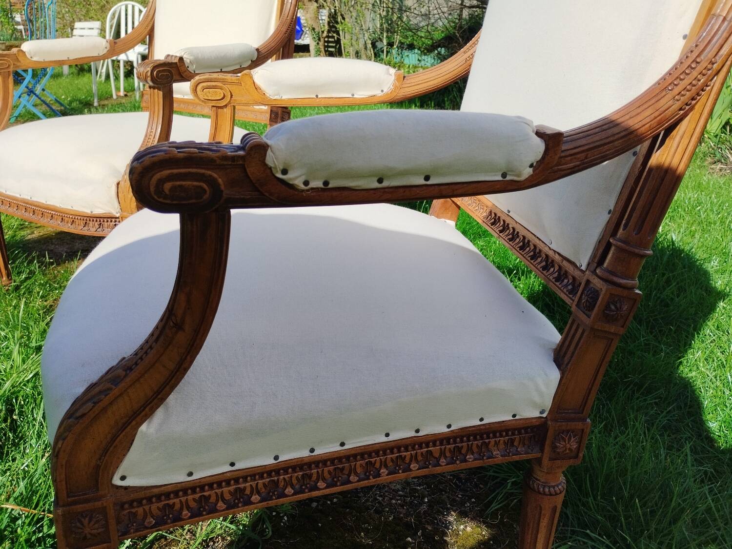 Pair of old Louis XVI style armchairs