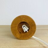 Vintage wooden cylinder lamp by IMT Italy, 1980s