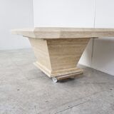 Vintage travertine hidden bar coffee table, 1970s