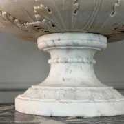 Neoclassical basin in white Carrara marble, Italy, late 18th to early 19th century.